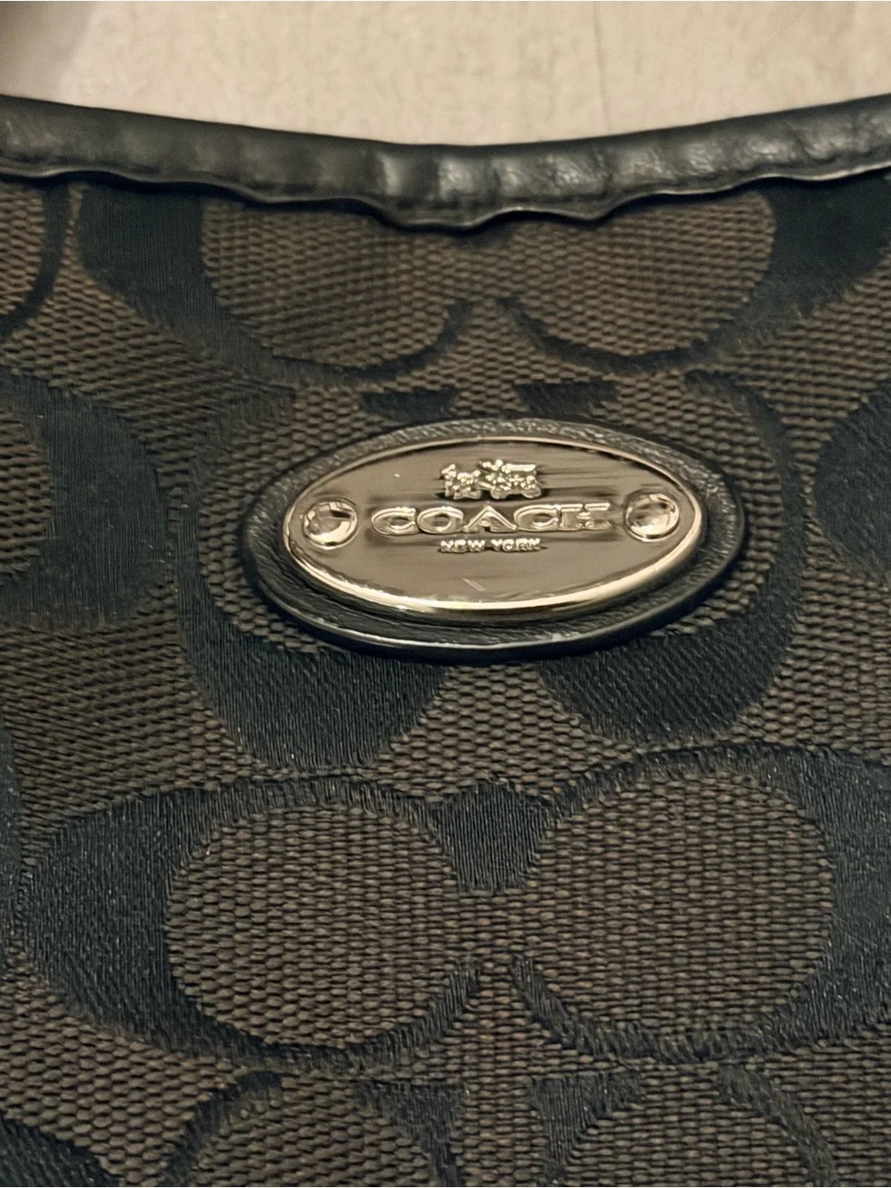 Coach Black Signature Patterned Tote